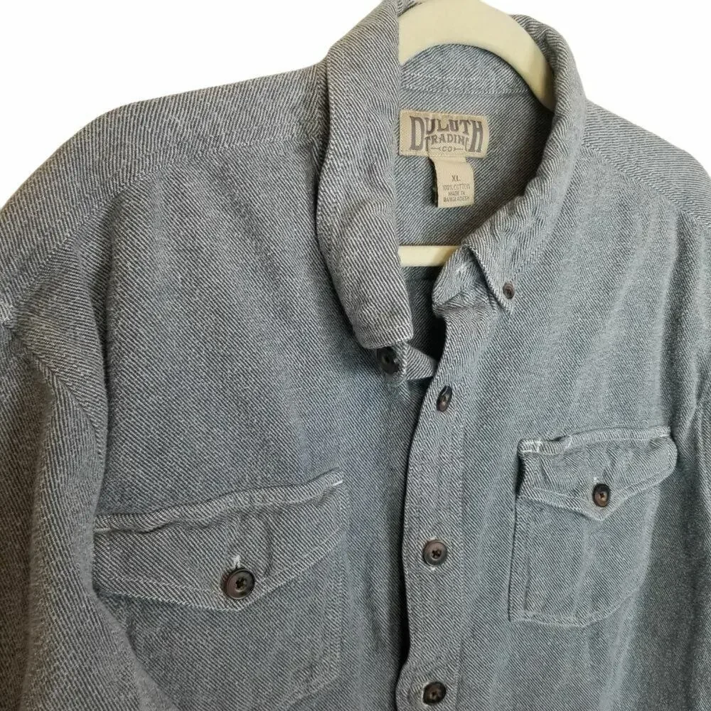 Duluth Trading Co Mens Flannel Shirt Sz XL Gorpcore Workwear Outdoor Minimalist